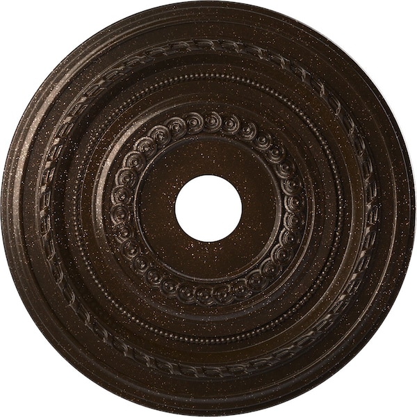 Ekena Millwork Cole PVC Medallion (Canopies up to 6"), 22"OD x 3 1/2"ID x 1"P, Textured Metallic Mystic Brown CMP22COAMB - main